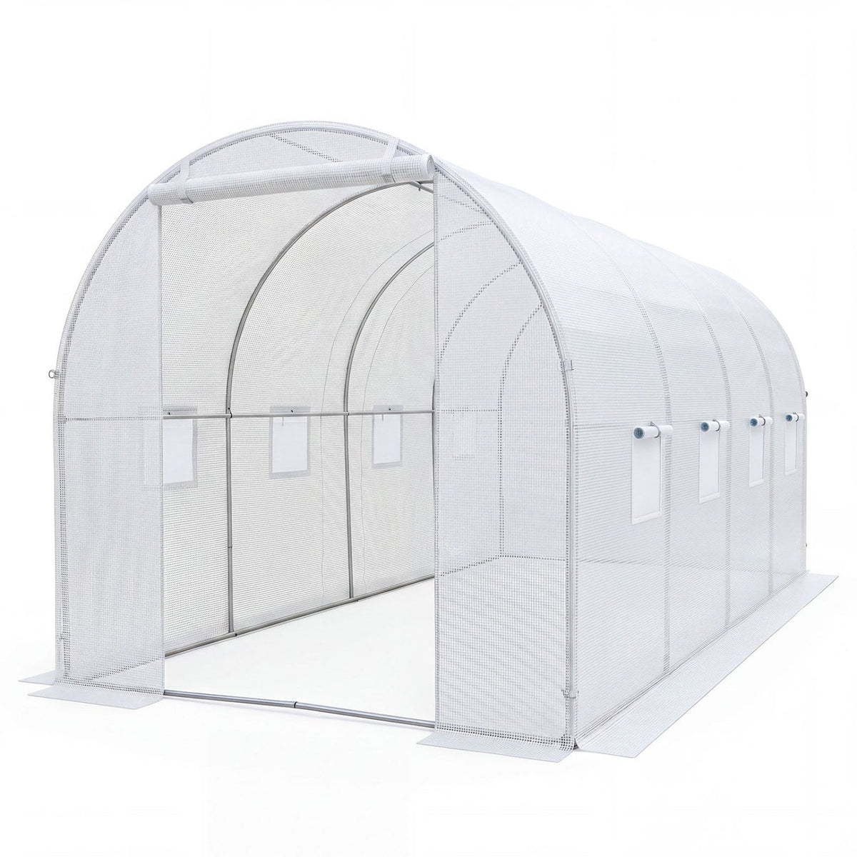 Walk-in Tunnel Greenhouse 15 x 7 x 7 ft with PE Cover