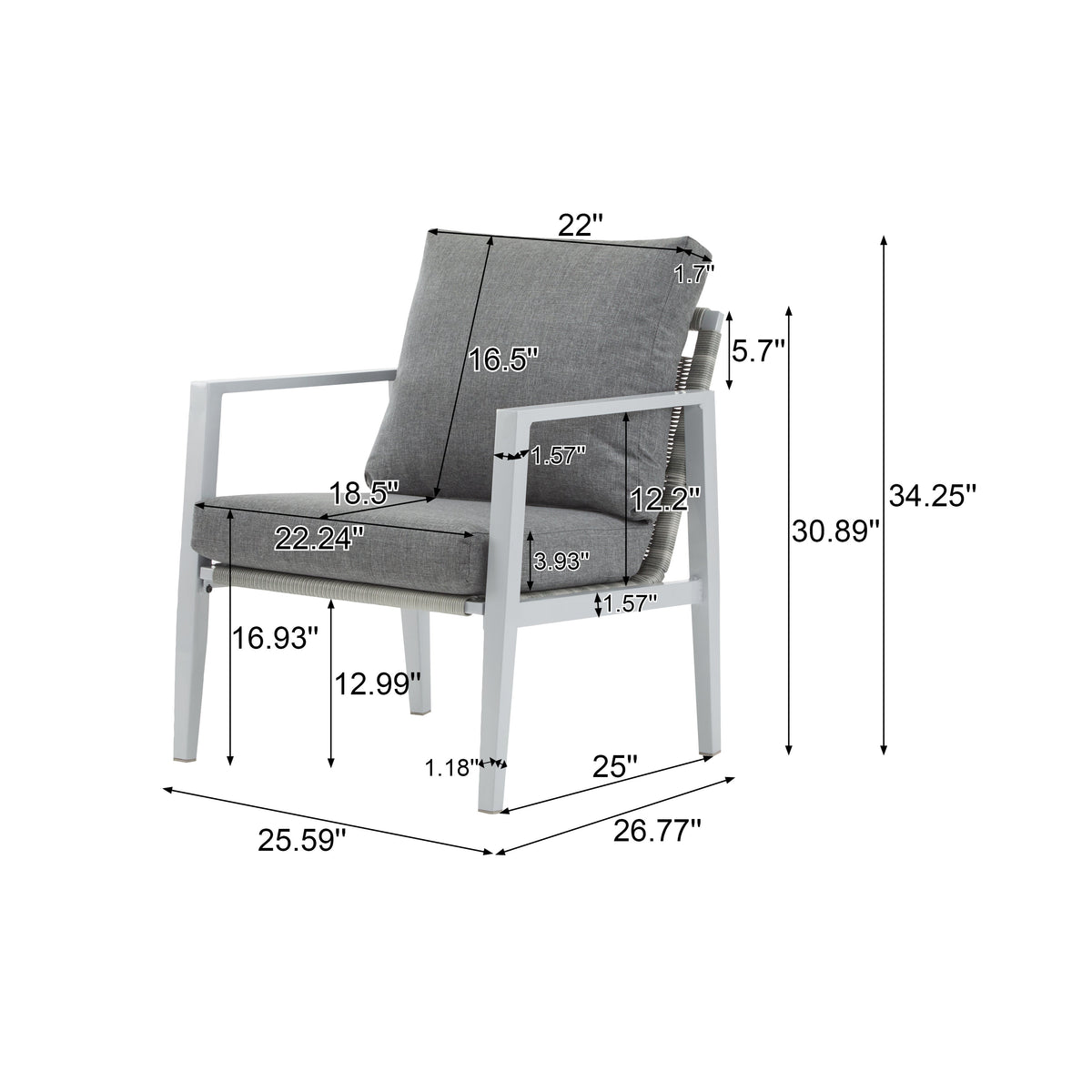 Set of 2 Patio Lounge Chairs