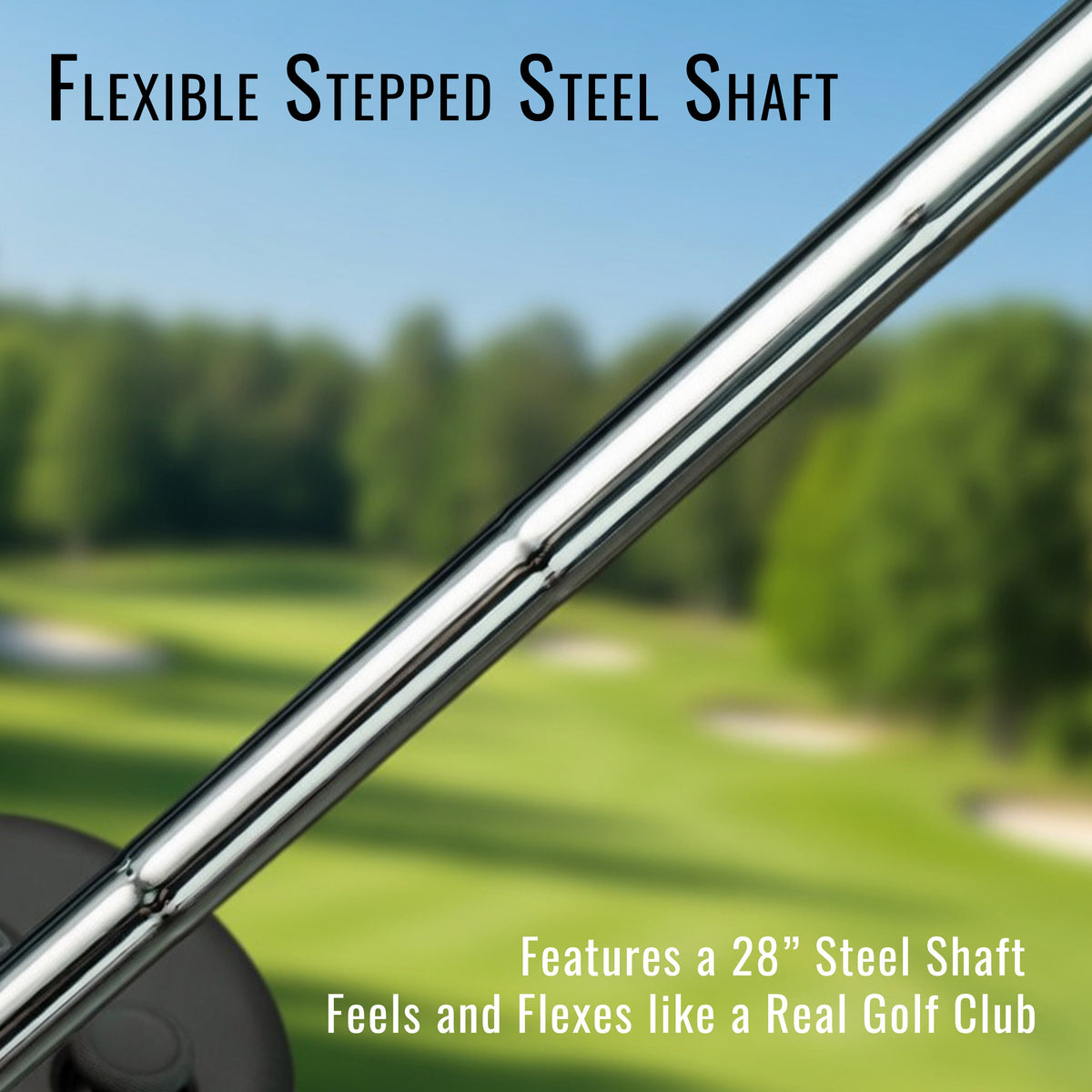 DriVR Elite Chrome - Stepped Steel Weighted Golf Club - Compatible with Quest 2, 3/3s, and Pro