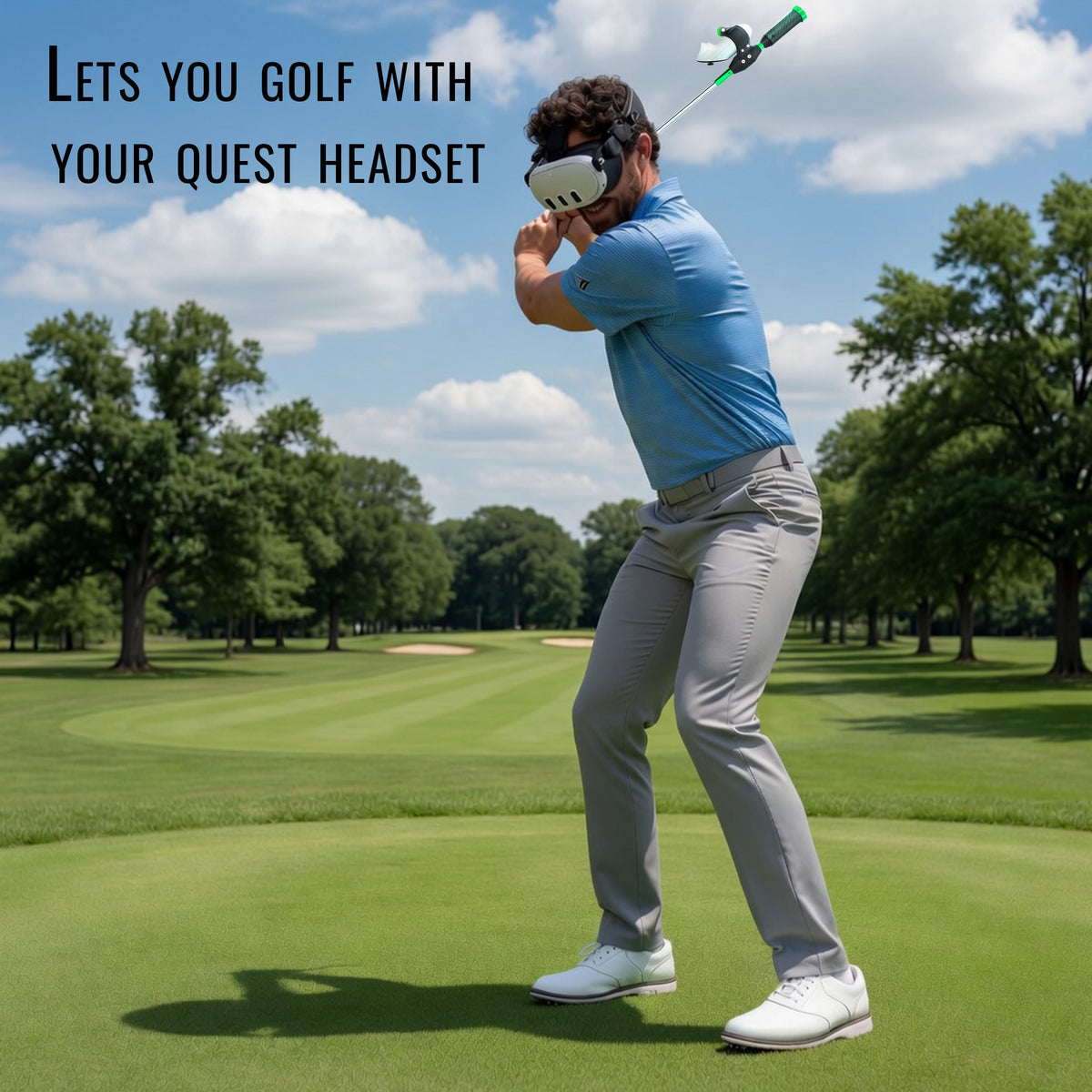 DriVR Elite Chrome - Stepped Steel Weighted Golf Club - Compatible with Quest 2, 3/3s, and Pro