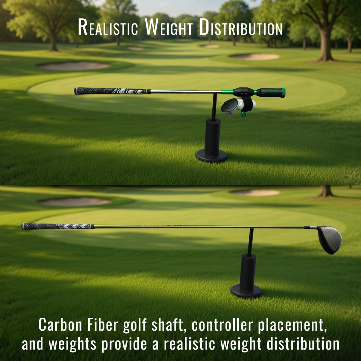 DriVR Elite Chrome - Stepped Steel Weighted Golf Club - Compatible with Quest 2, 3/3s, and Pro