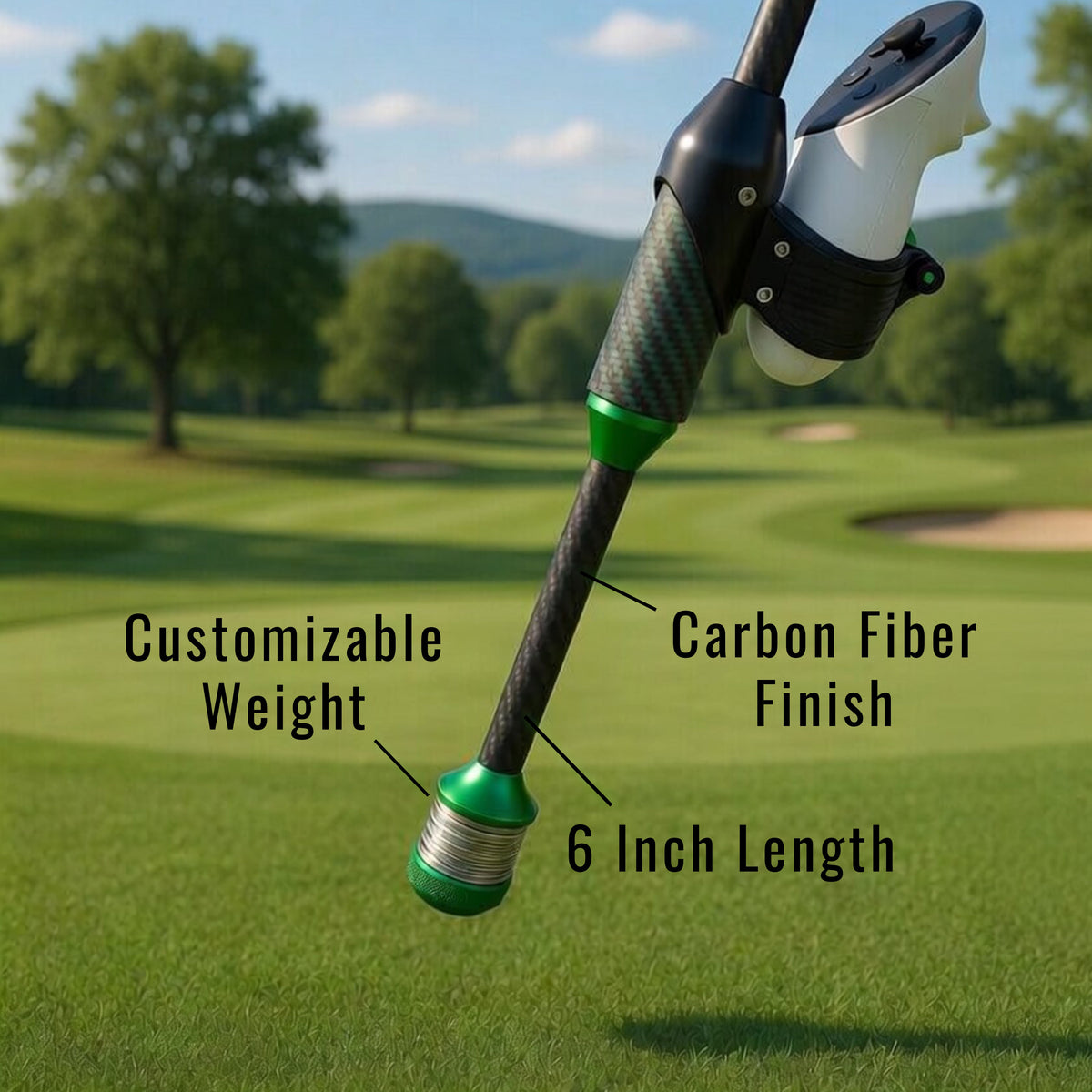 DriVR Elite Chrome - Stepped Steel Weighted Golf Club - Compatible with Quest 2, 3/3s, and Pro