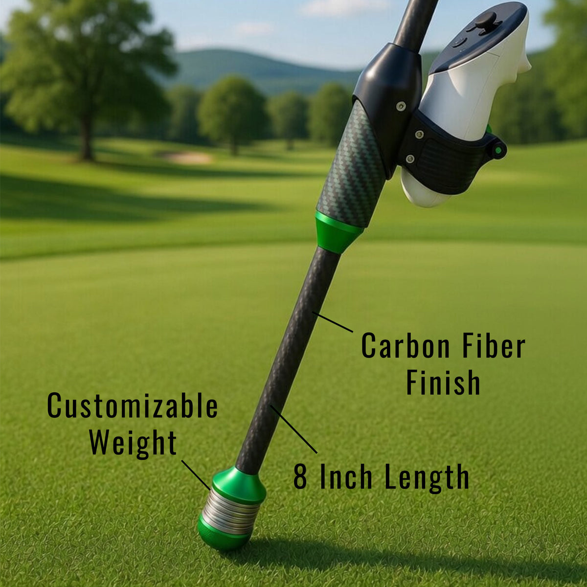 DriVR Elite Chrome - Stepped Steel Weighted Golf Club - Compatible with Quest 2, 3/3s, and Pro