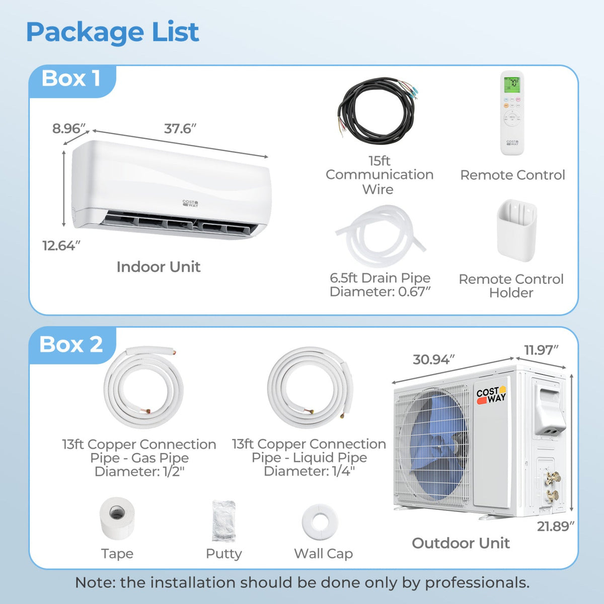 X-Pro 35000 BTU 2 Zone 22.5 SEER2 Ceiling Cassette Mini Split AC