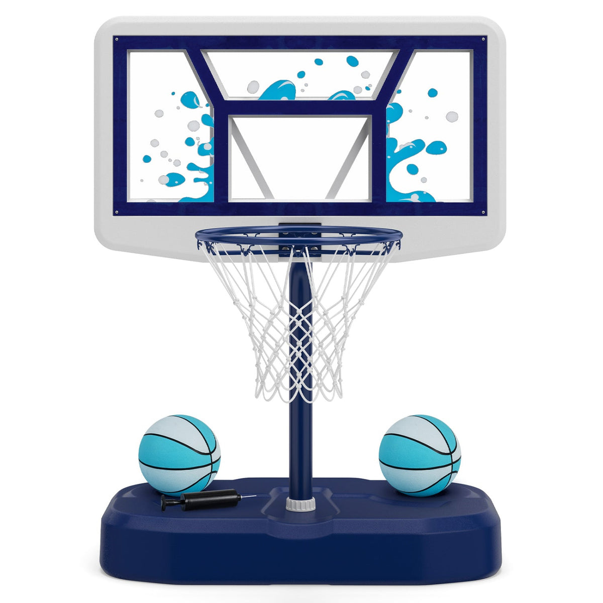 Pool Basketball Hoop Set with 2 Balls and Pump