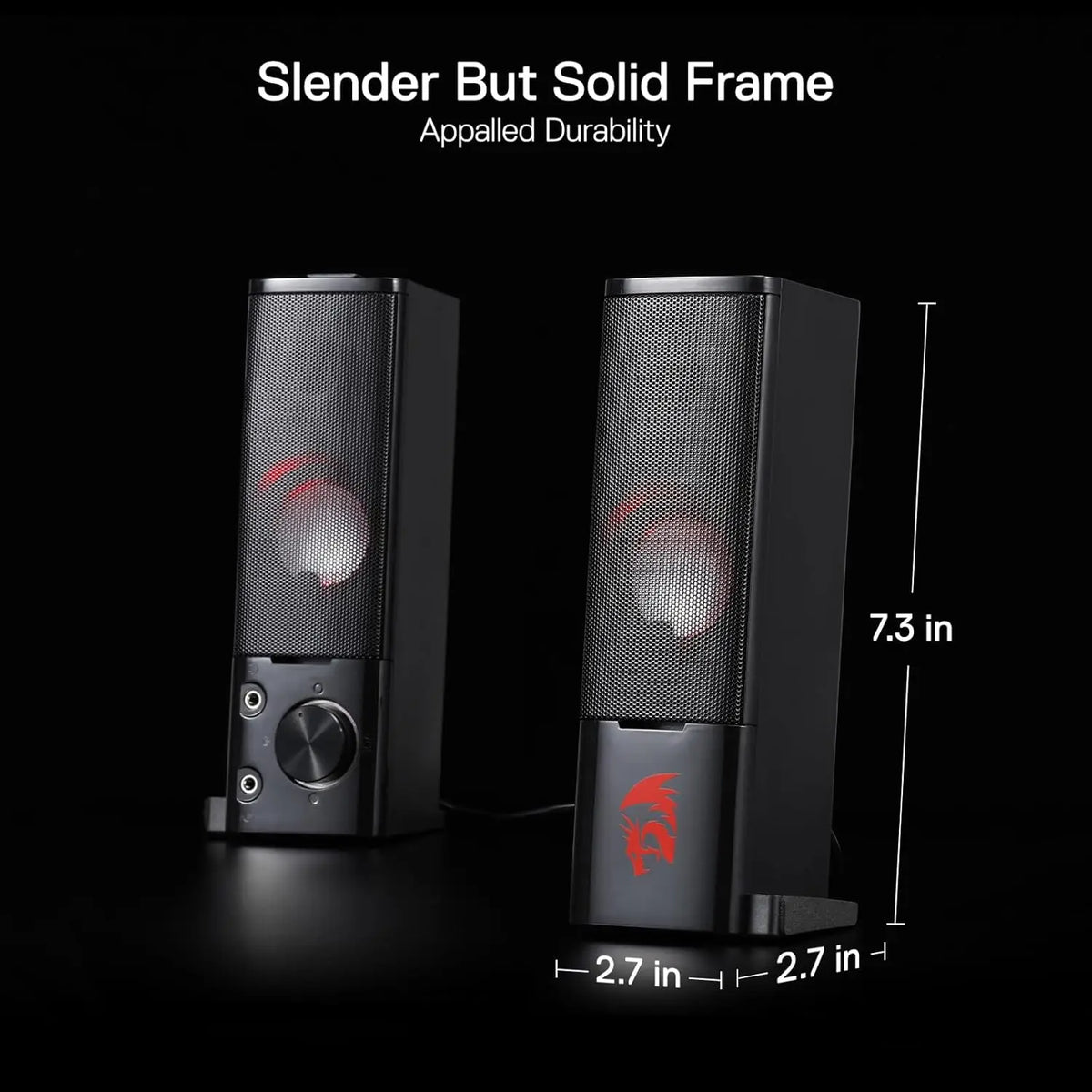 Redragon GS550 PC Gaming Speakers 2.0 Channel Desktop Computer Sound Bar Quality Bass & Decent Red Backlit