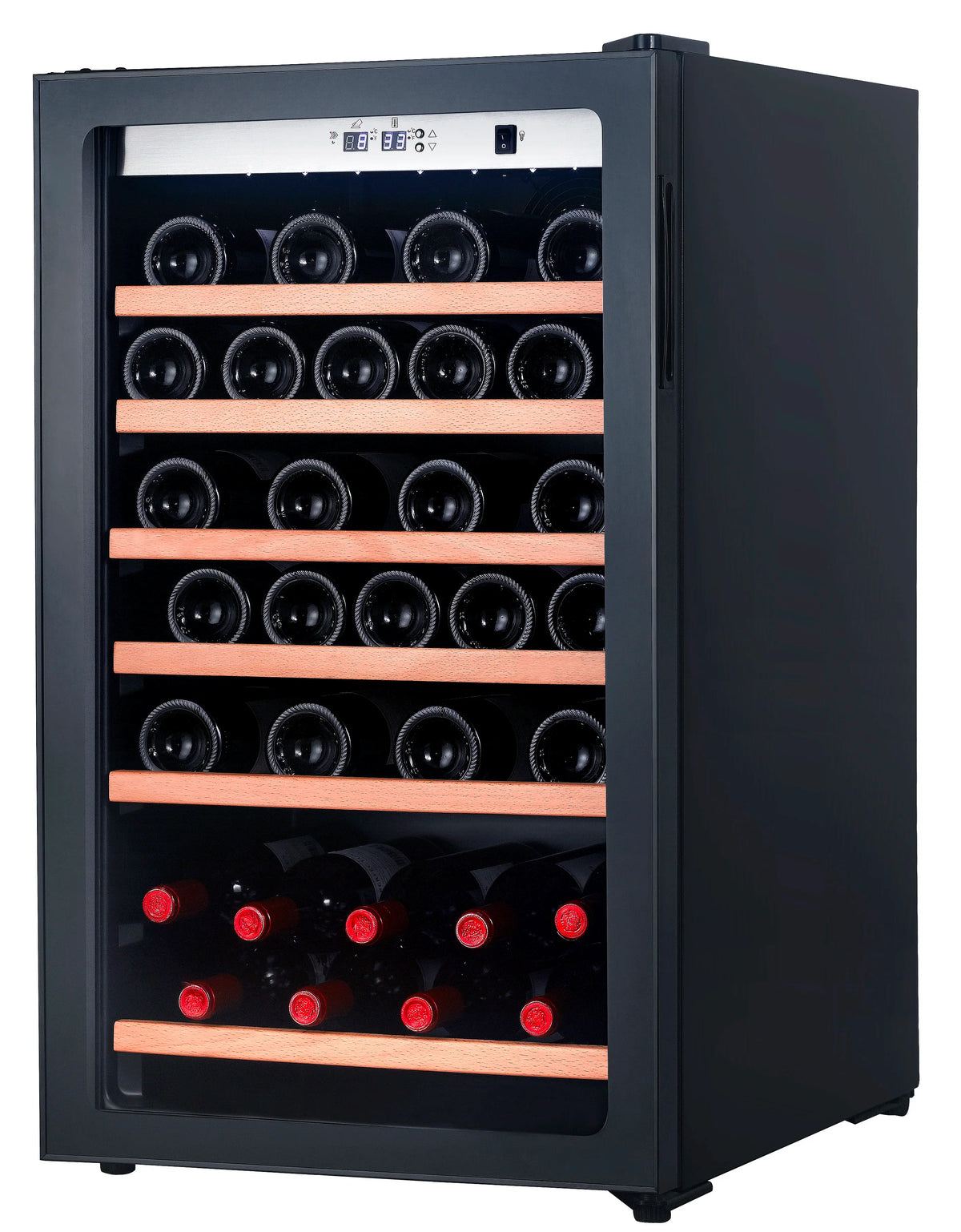 Airo ODM JG32B Single Zone Glass-Front Elite Wine Cooler Touch-Controlled Thermoelectric Freestanding Wine Cooler