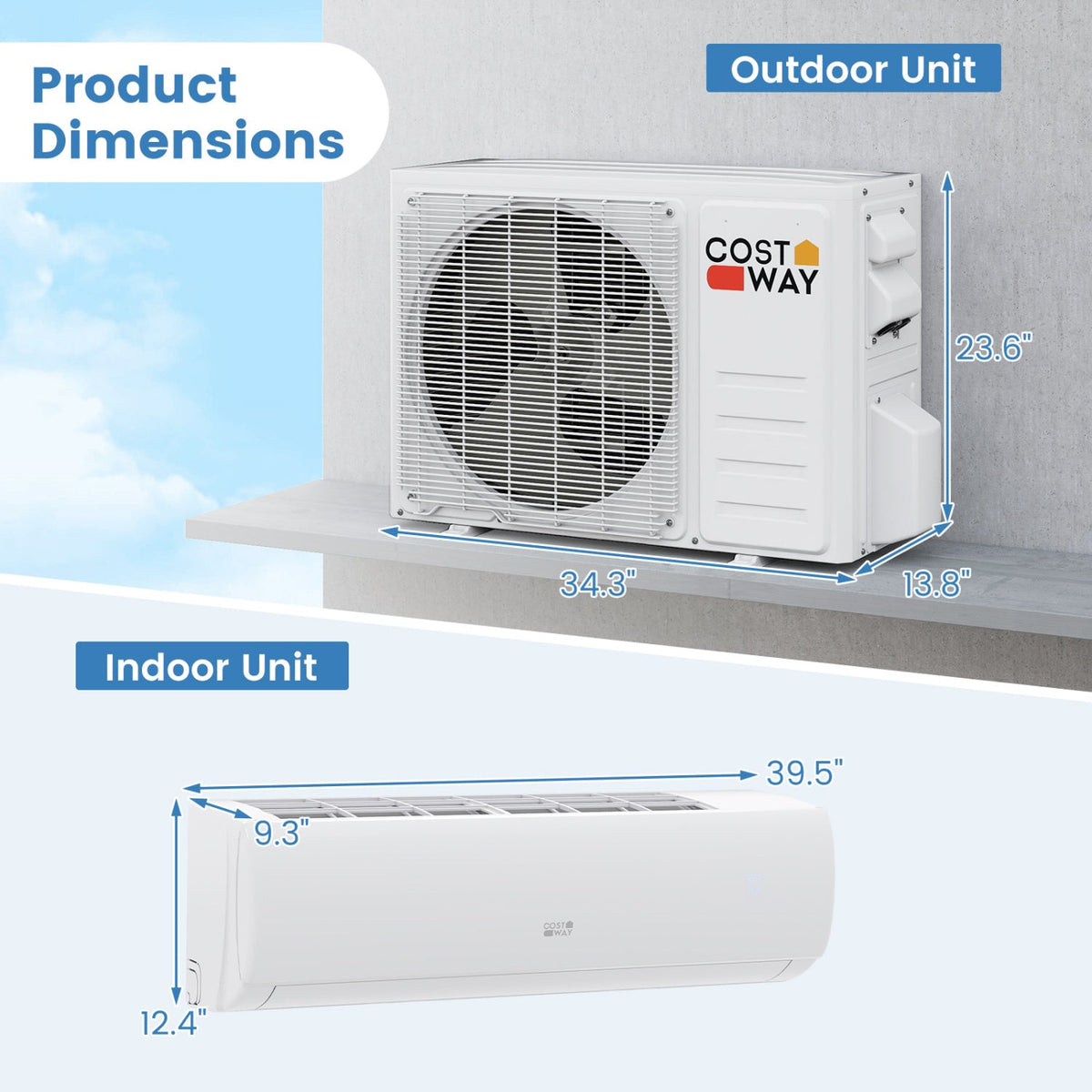 Serie EchoCool aire acondicionado split 23000 BTU 208/230V con Bomba de Calor