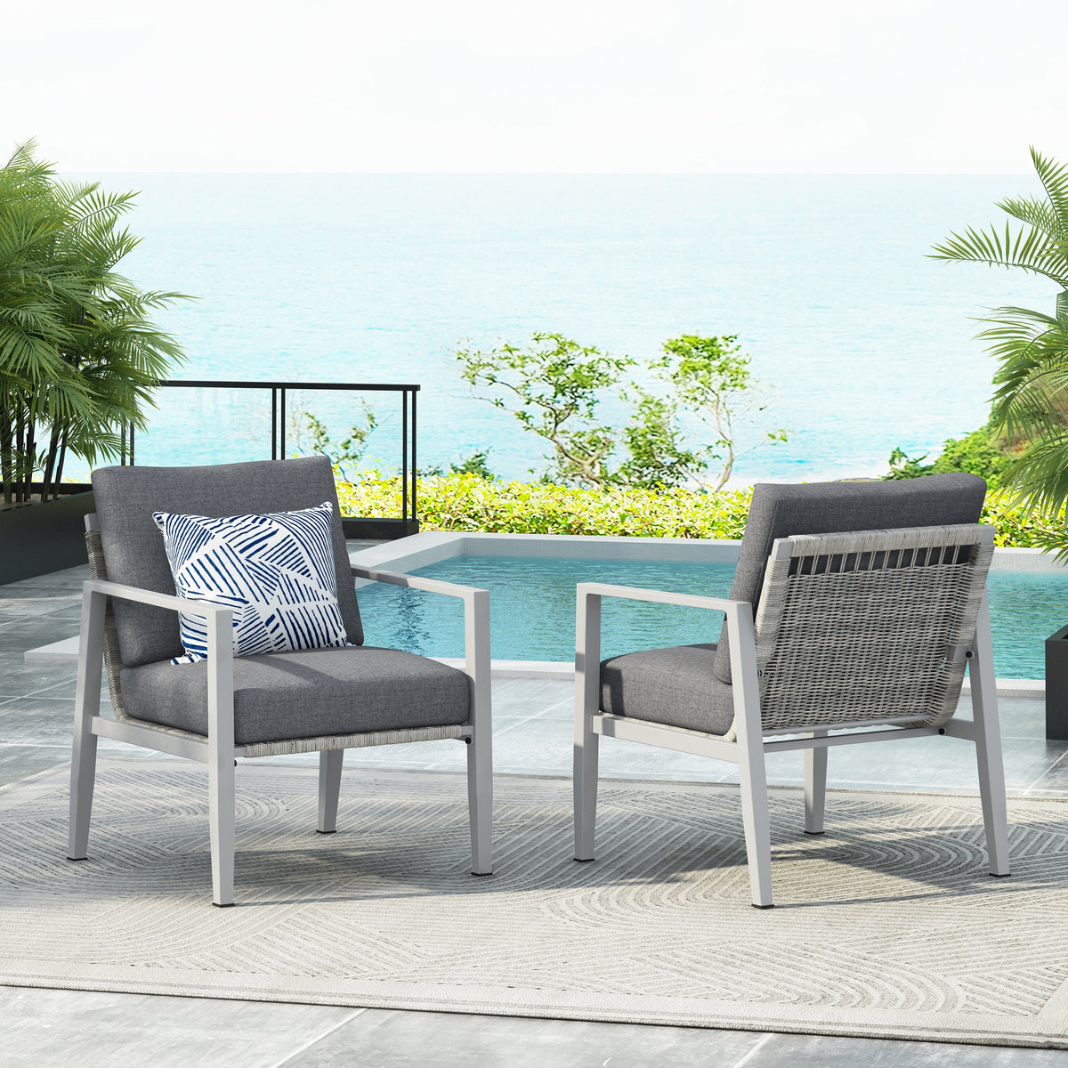 Set of 2 Patio Lounge Chairs