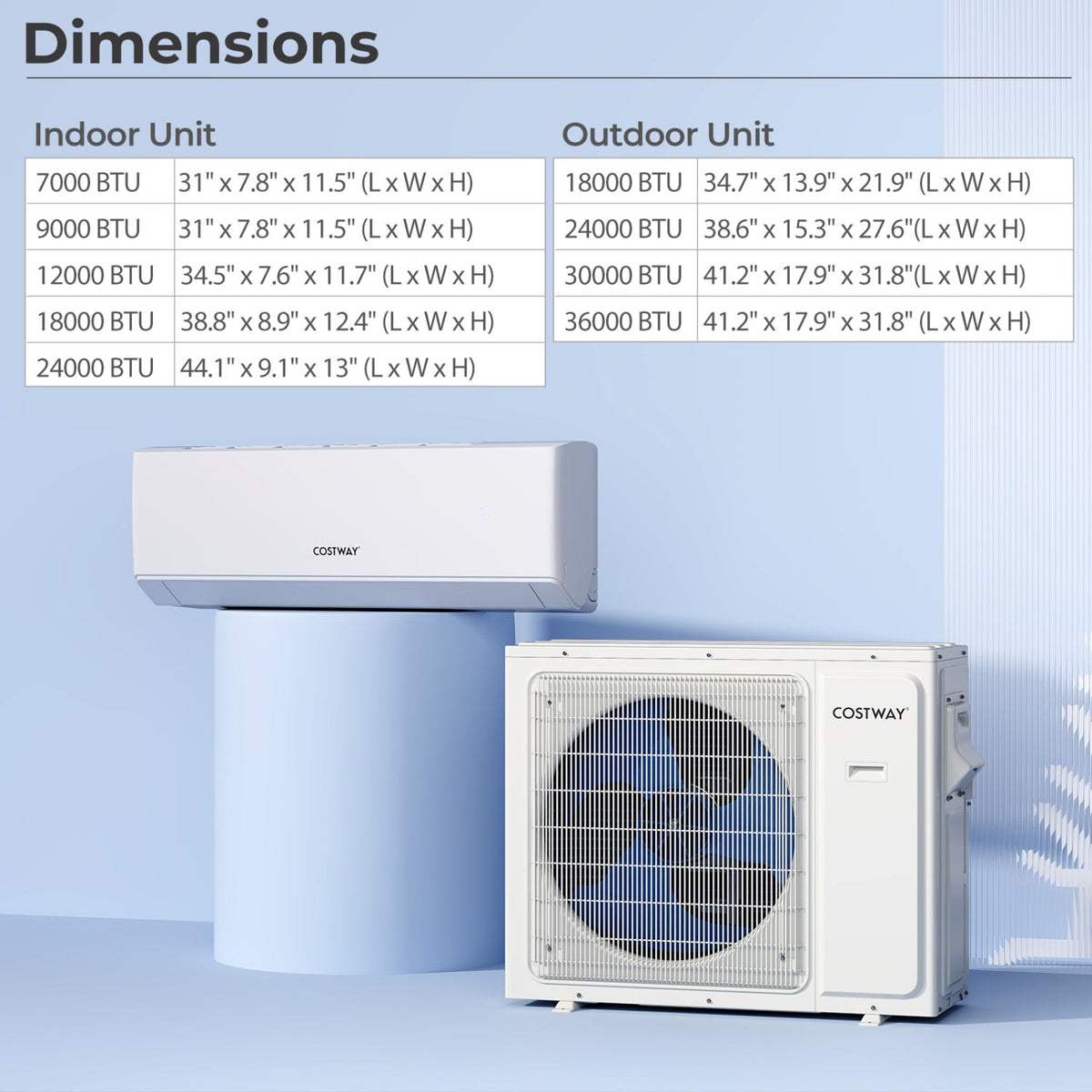 UltrEco Series 24000 BTU 3 Zone 23 SEER2 Mini Split Air Conditioner Wifi Enabled with Heat Pump