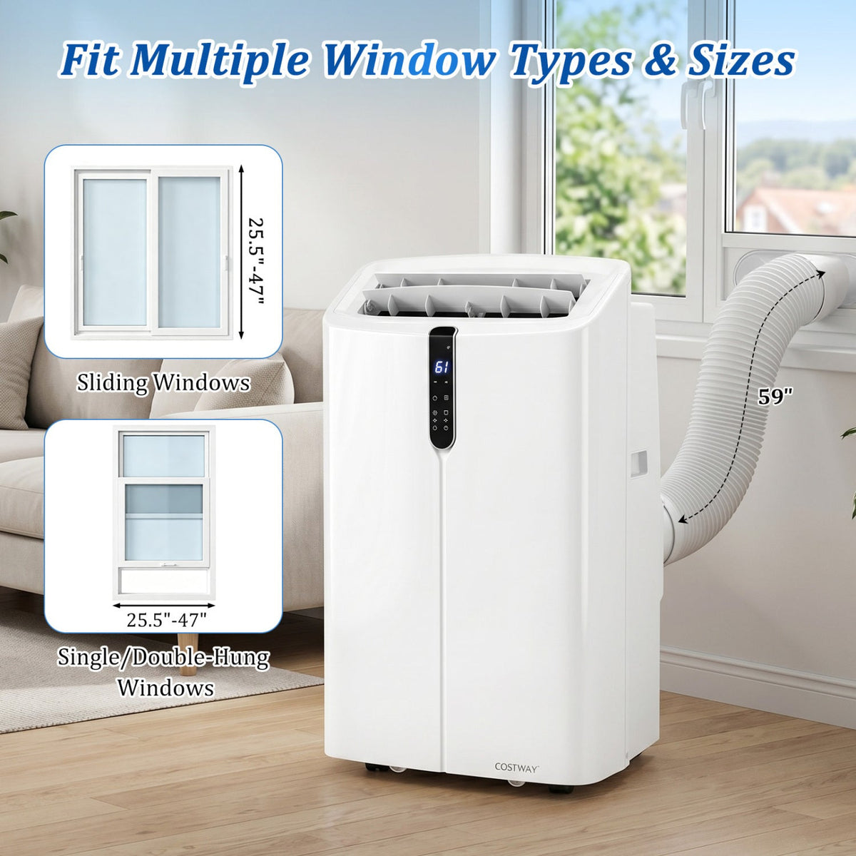14000 BTU Smart Portable Air Conditioner with App & Voice Control
