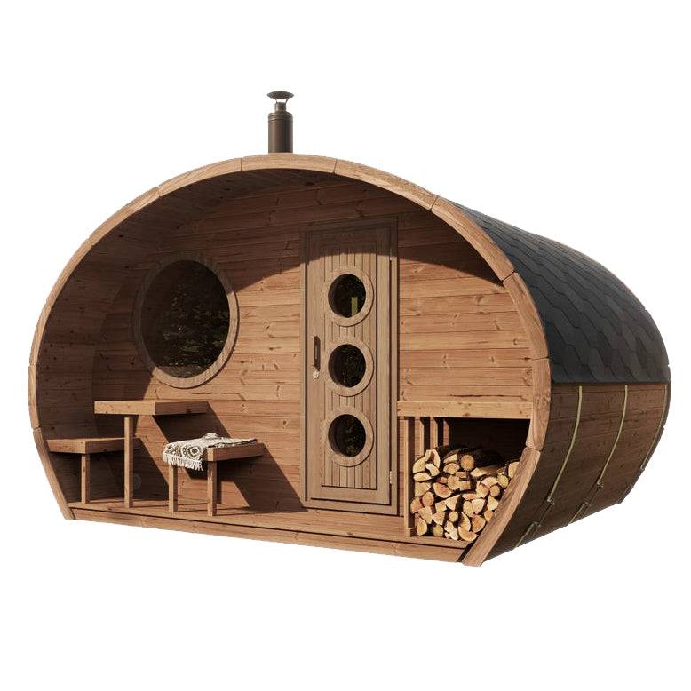 SaunaLife Model G11 Garden-Series Outdoor Home Sauna Kit – 2-Room Sauna