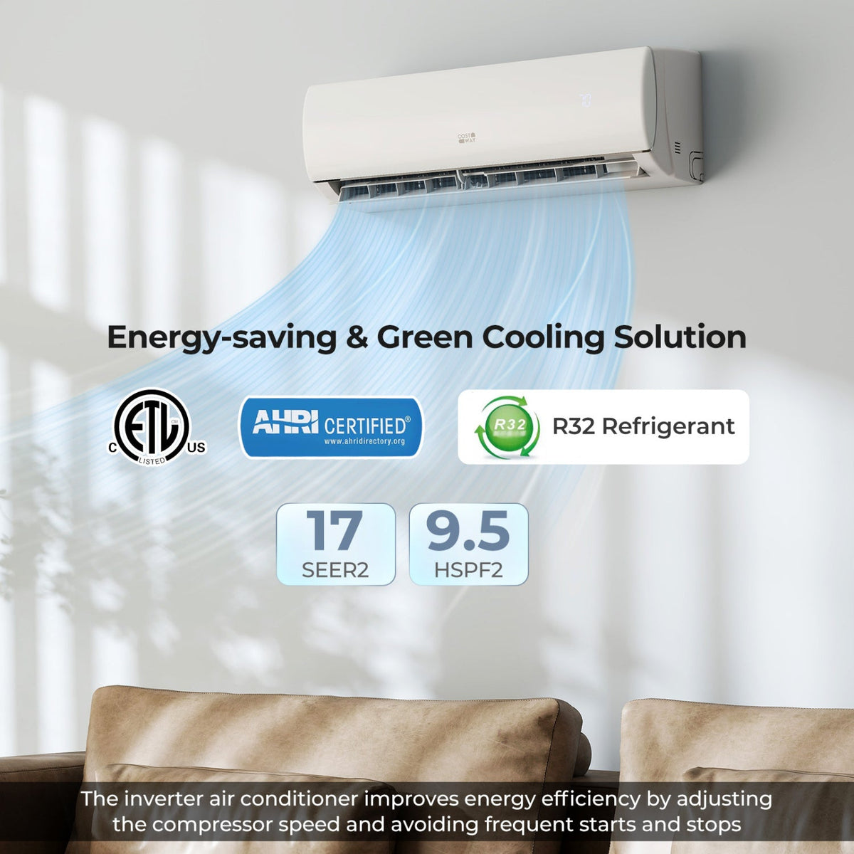 Serie EchoCool aire acondicionado split 23000 BTU 208/230V con Bomba de Calor