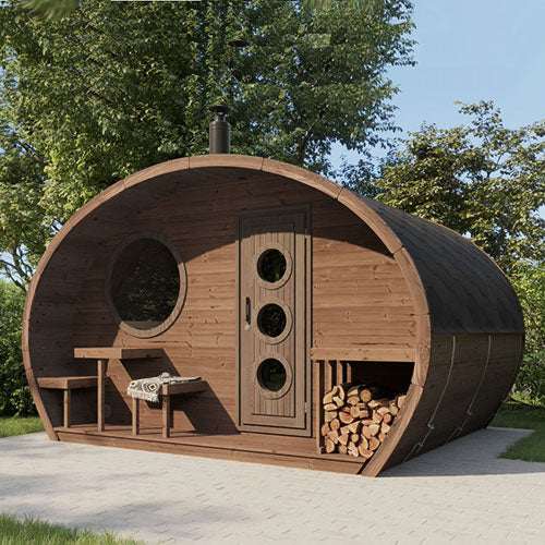SaunaLife Model G11 Garden-Series Outdoor Home Sauna Kit – 2-Room Sauna